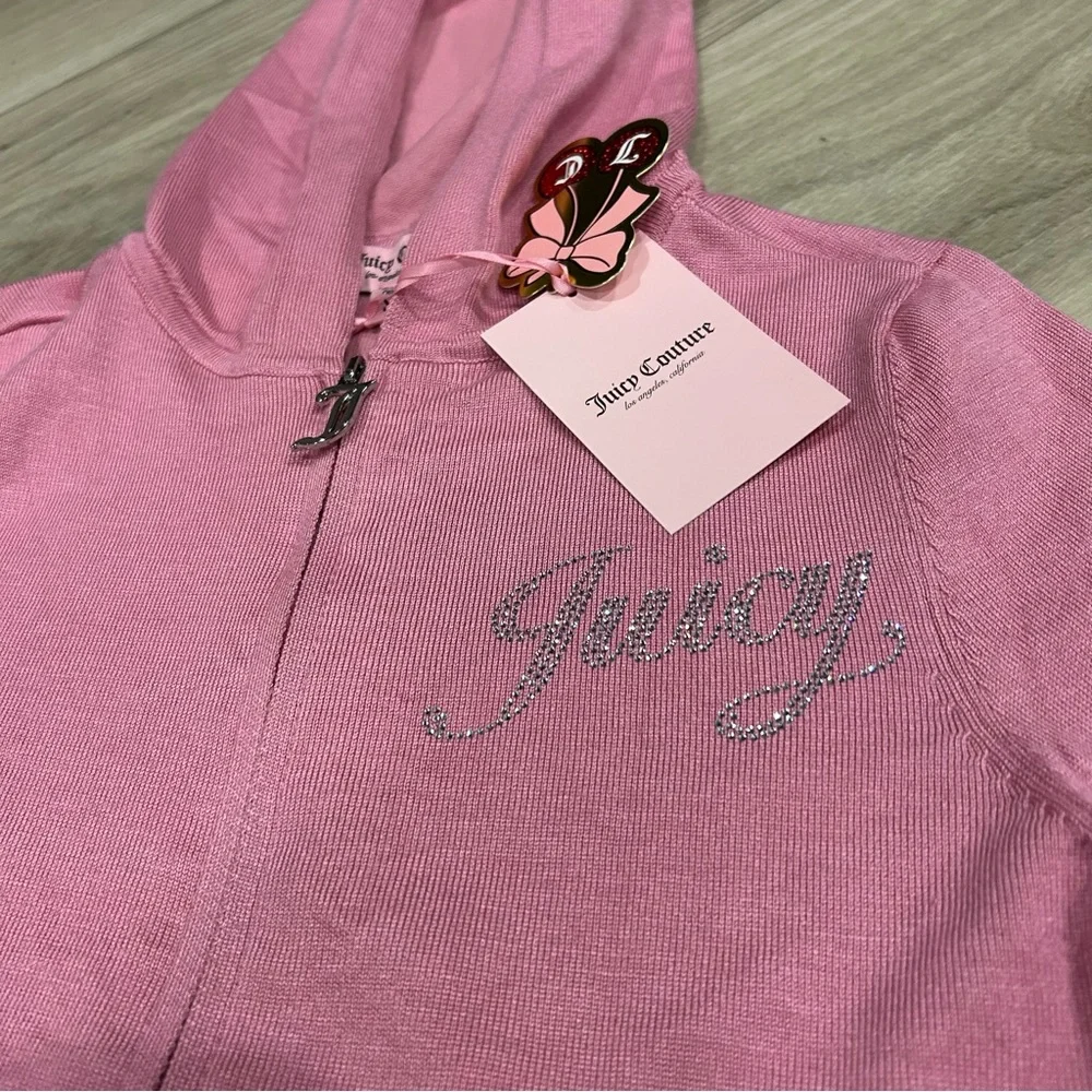 Juicy Couture Pink Knitted Tracksuit Set with Rhinestone Detail